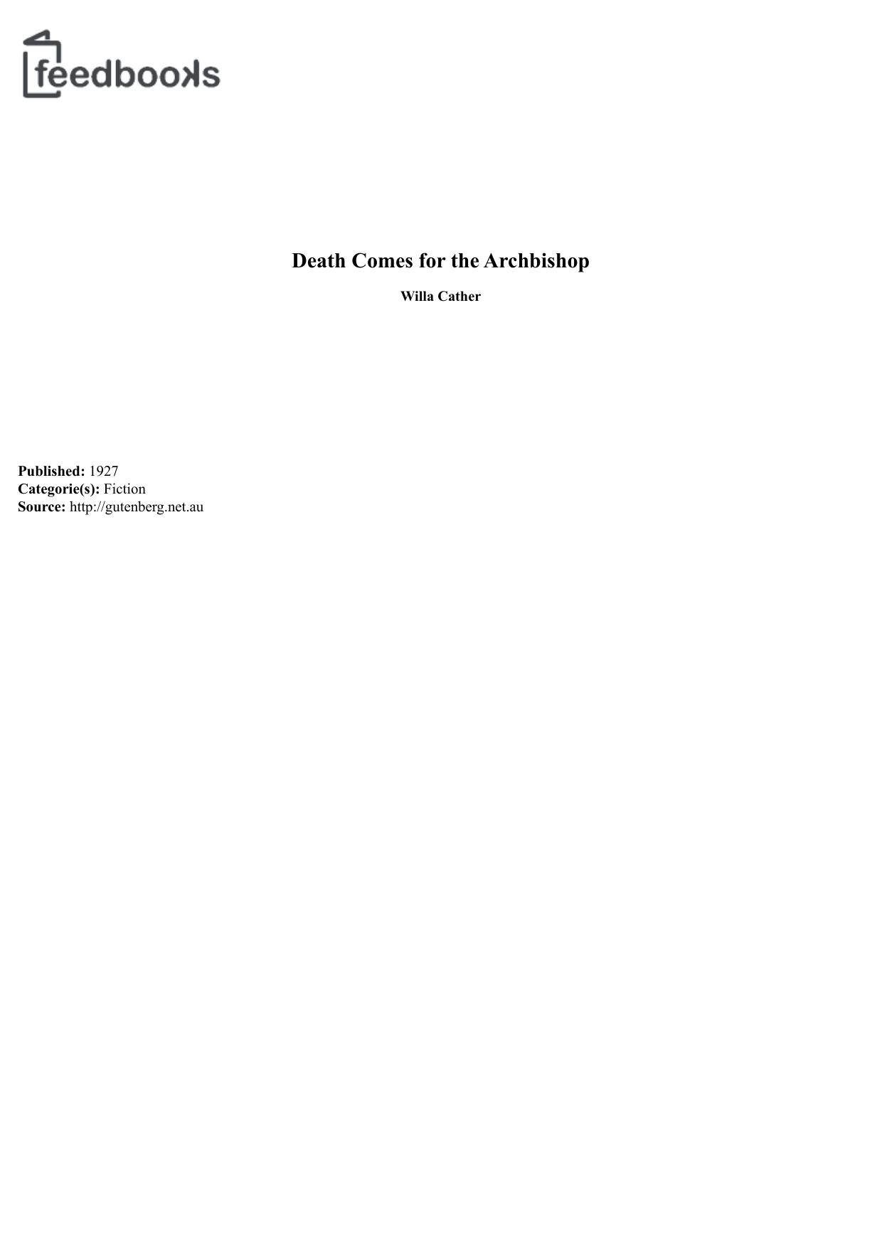 Death Comes for the Archbishop